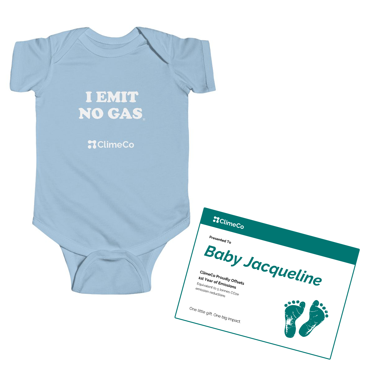 I Emit No Gas Baby Onesie with Custom Certificate 
